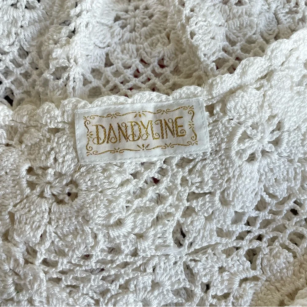 True Vintage White Boho Crochet Bell Angel Sleeve Top - Picture 10 of 10